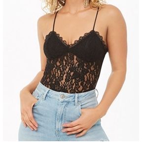 Black lace bodysuit